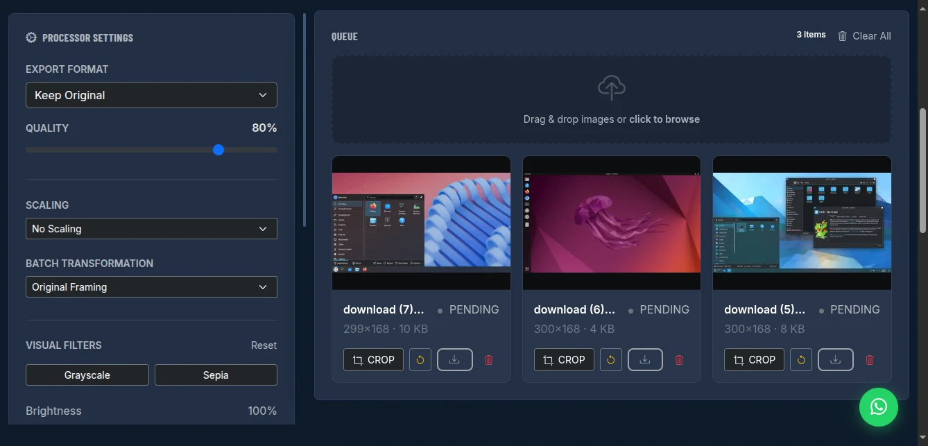 Bulk Image Processor Interface